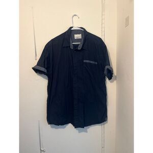 Men's paper denim and cloth button‎ down